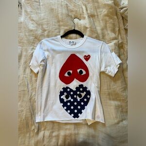 NWOT Comme des Garcons Play Crop Tee - White - Small (never worn)